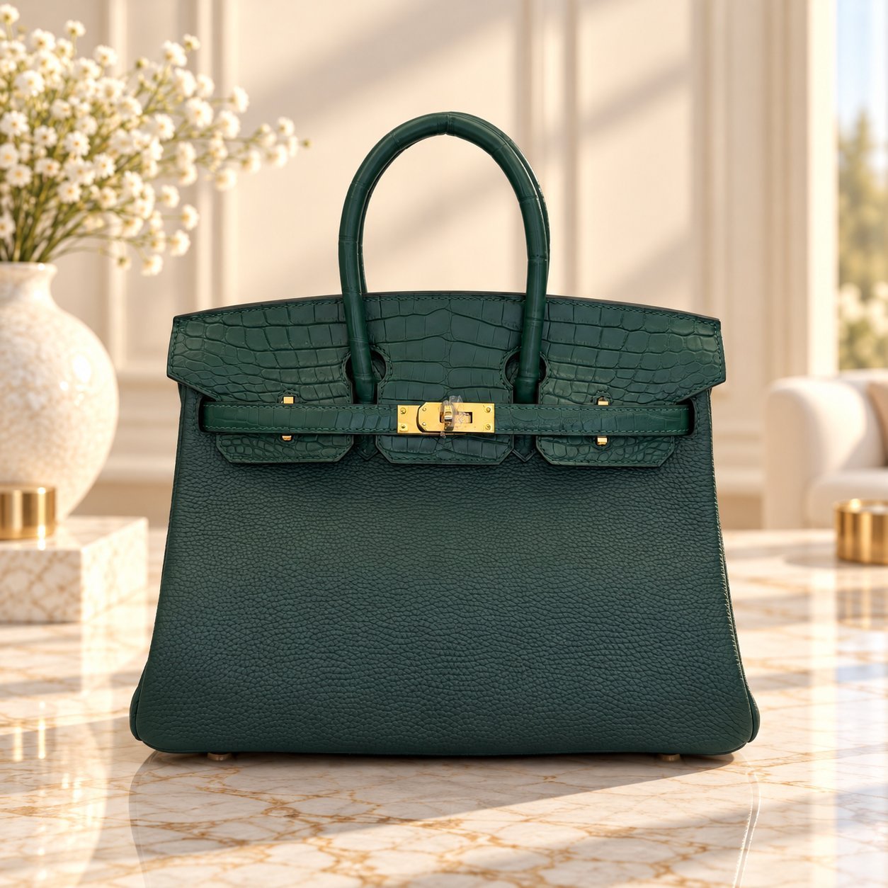 Luxury Top-Handle Handbag