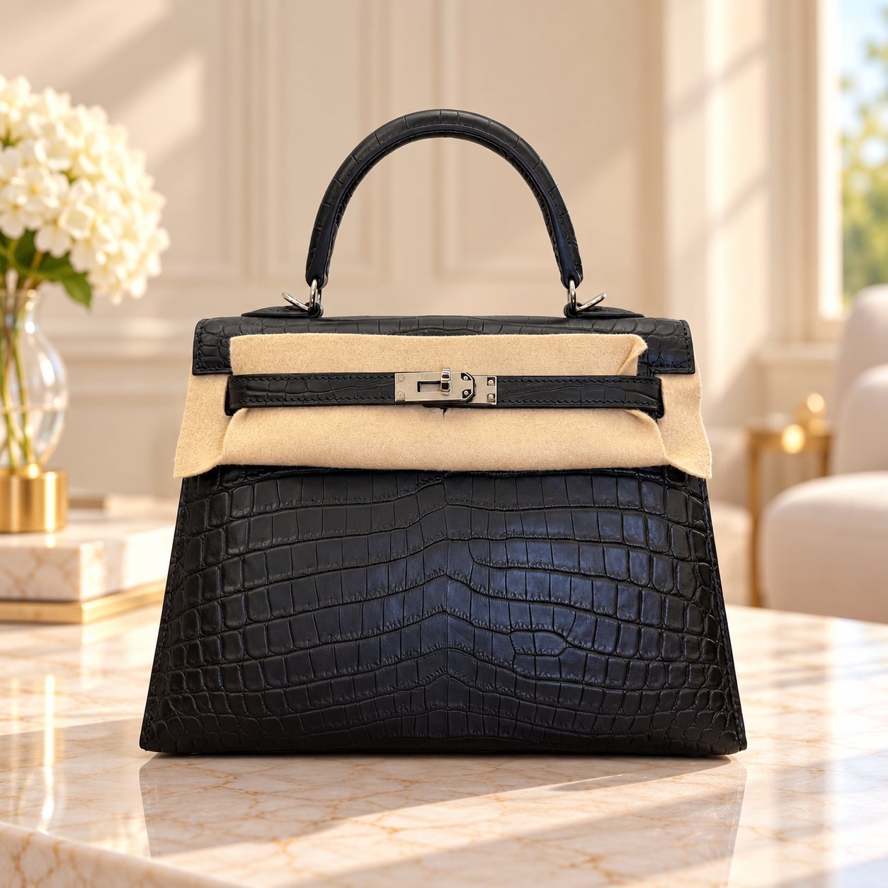 Luxury Top-Handle Handbag