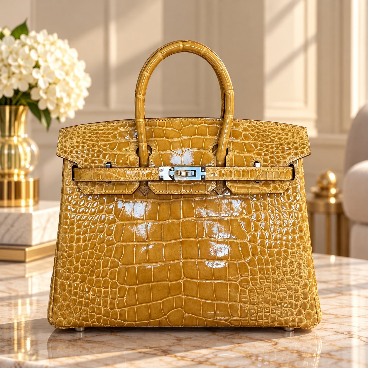 Birkin-Style Top Handle Bag